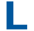 Blaues Symbol „L“
