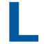 Blaues Symbol „L“
